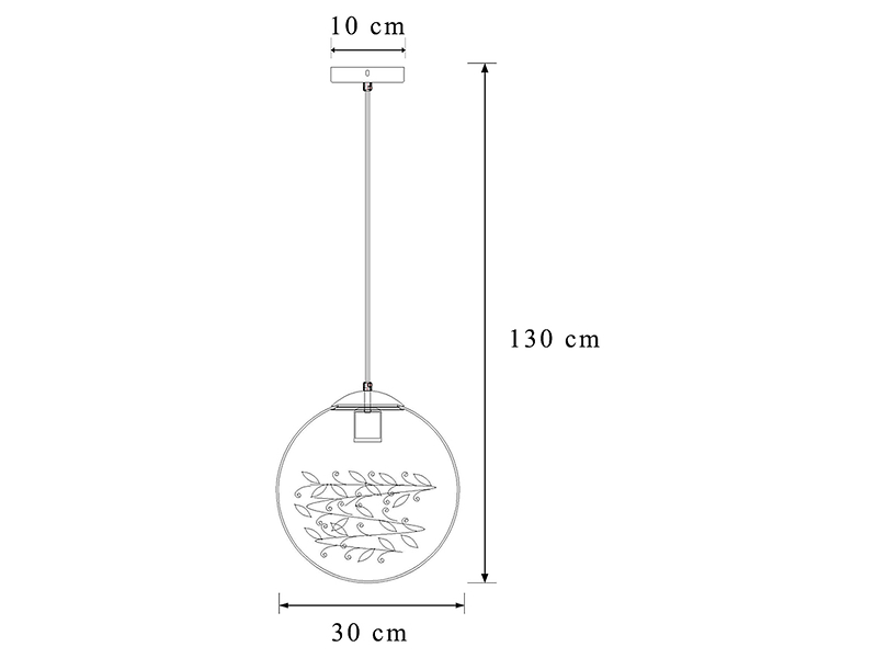 Lampa wisząca Flora szklana srebrna