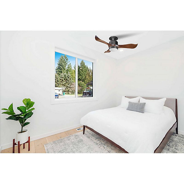 Modulo Low Profile Regular- un ventilateur pour plafond bas , DC 106 cm Noir pales abs noir sans Lumière 10 à 20 m²