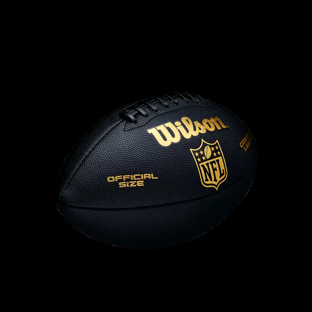 Wilson NFL Limited Edition Junior Kids' Composite Leather Football, Black/Gold