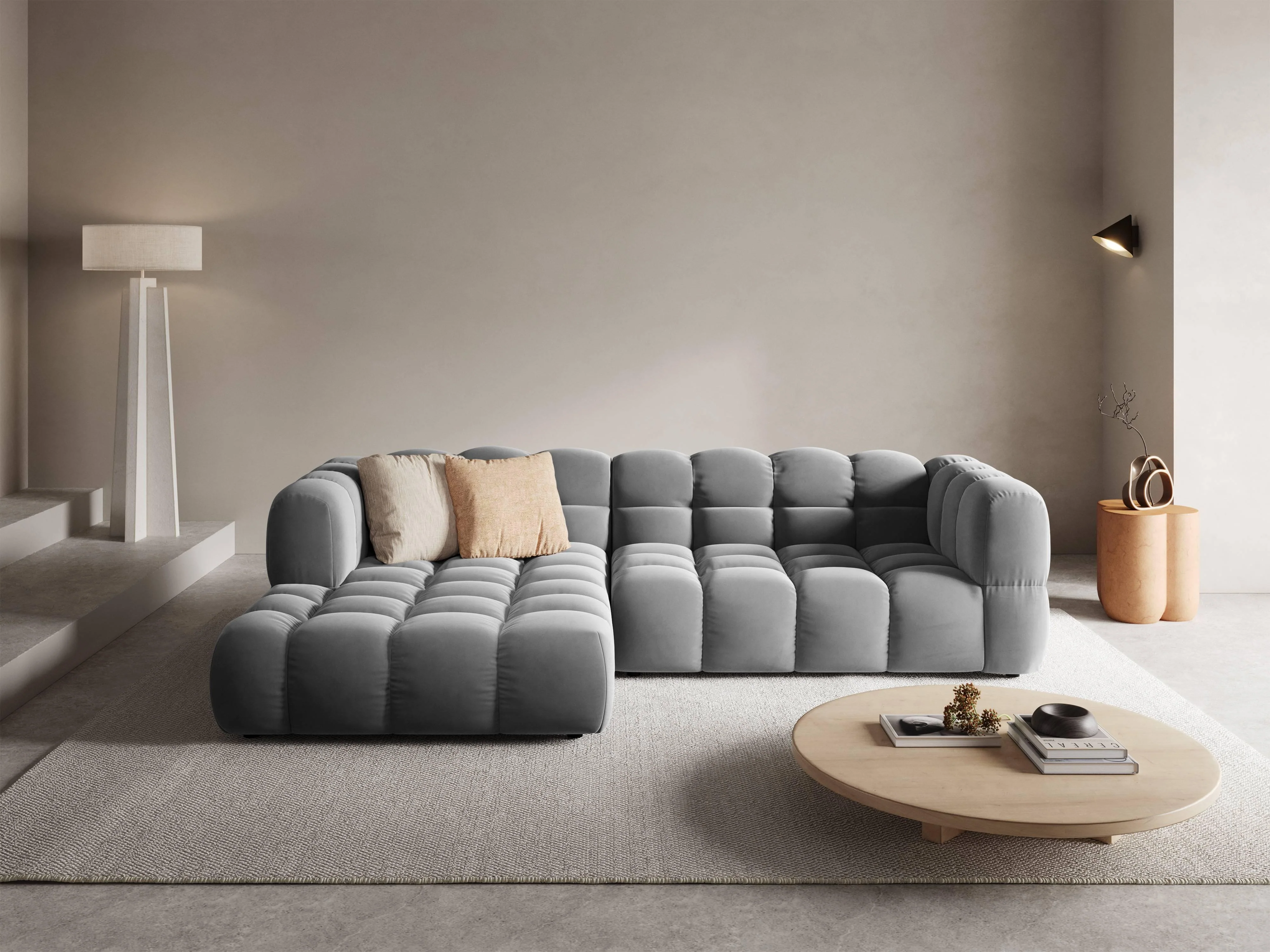 4-zits hoekbank Sky links velvet