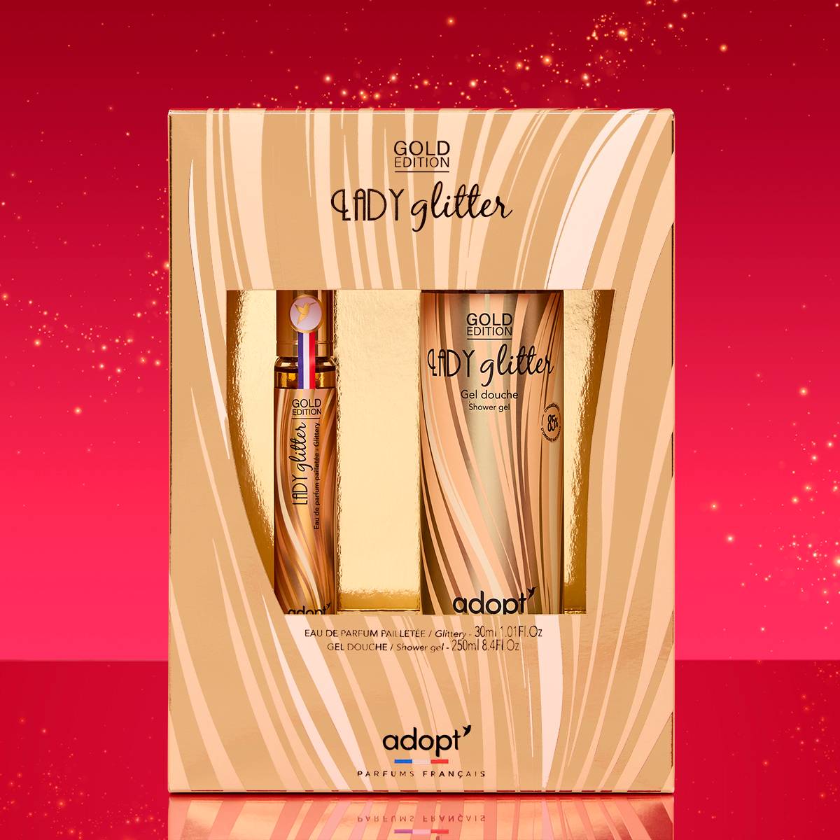 Lady Glitter- Gold EditionCoffret eau de parfum 30 ml   gel douche 250 ml