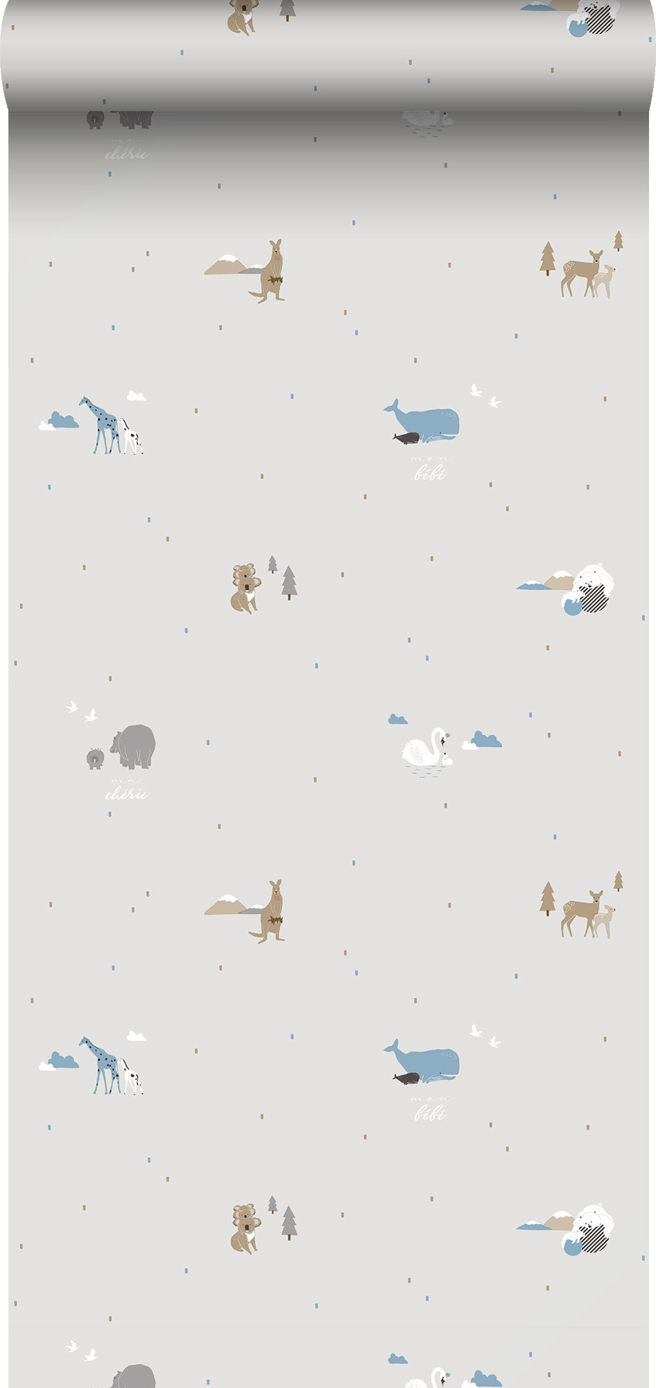 Sanders & Sanders behang dieren grijs - 53 cm x 10 m - 640295