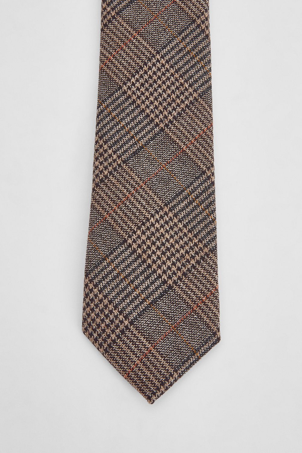 Burton Brown Tweed Look Check Tie