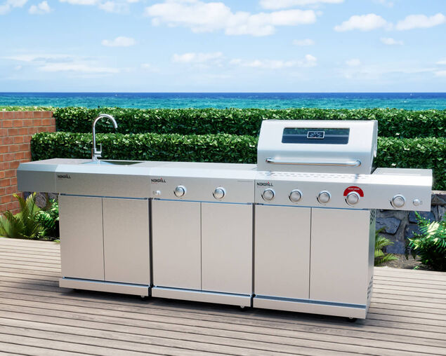 Nexgrill Cucina BBQ Island Inc 4 Burner BBQ, Sink & Range