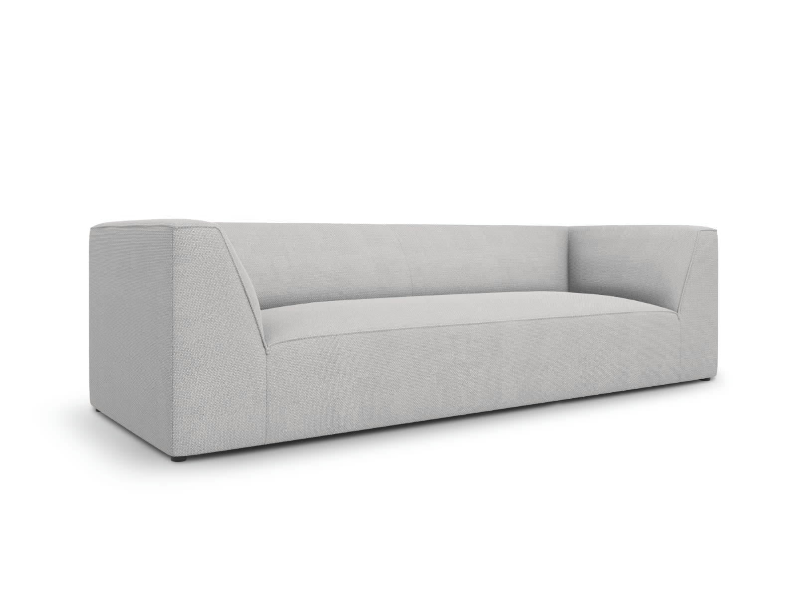 RUBY - Canapé 3 places en tissu structurel gris clair