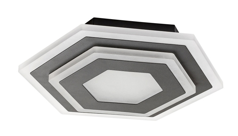 Plafon Bitsisześciokątny czarno-biały LED 1x23W 27cm 1000lm IP20 Rabalux