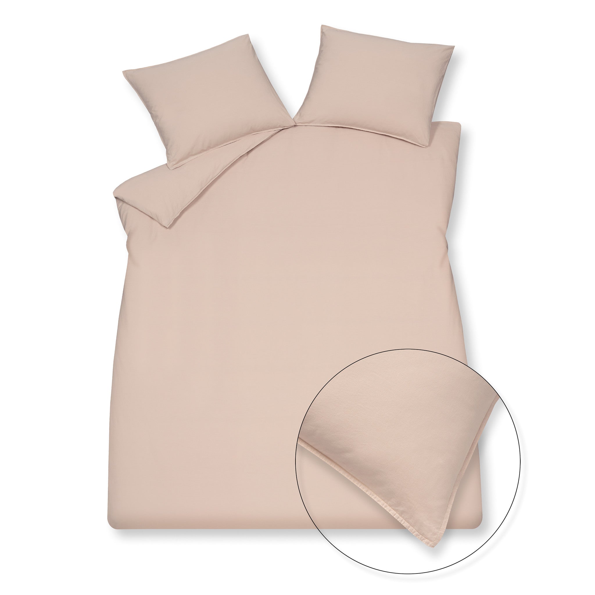 Washed Cotton Dekbedovertrek Pale Pink   240 x 200 220 cm   Roze