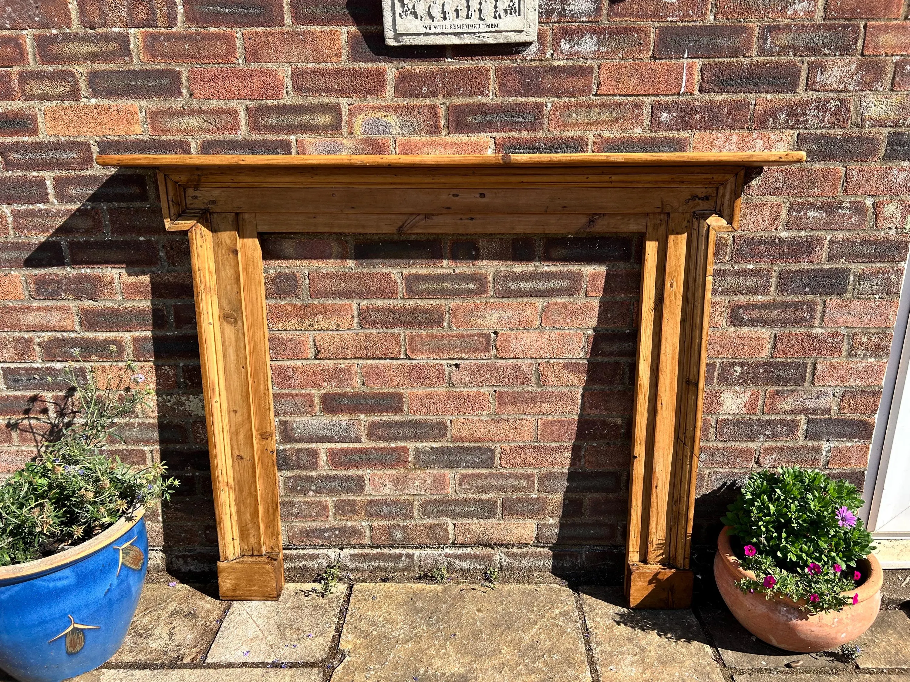 Original pitch pine fireplace or wood burner surround no 187