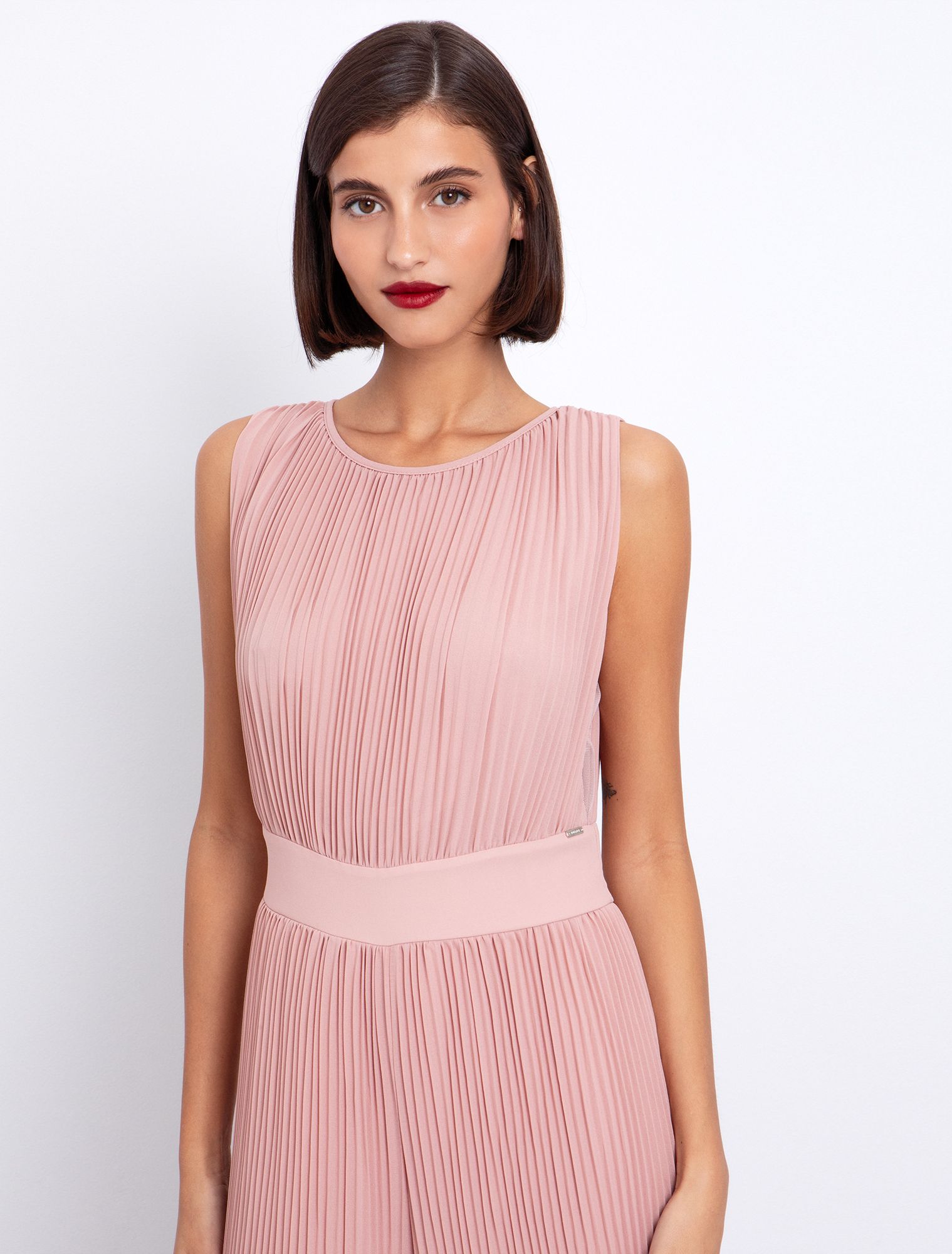 Wide leg ολόσωμη φόρμα πλισέ