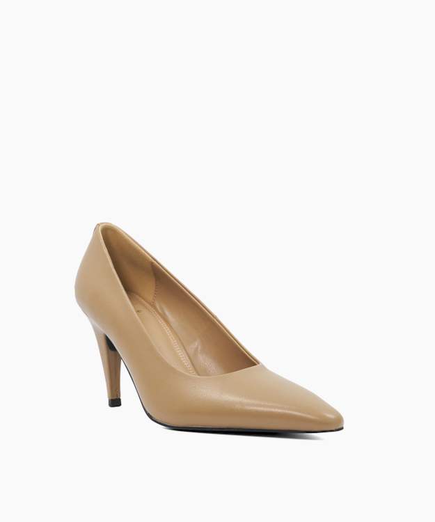 Baylee Taupe - Leather Court Shoes
