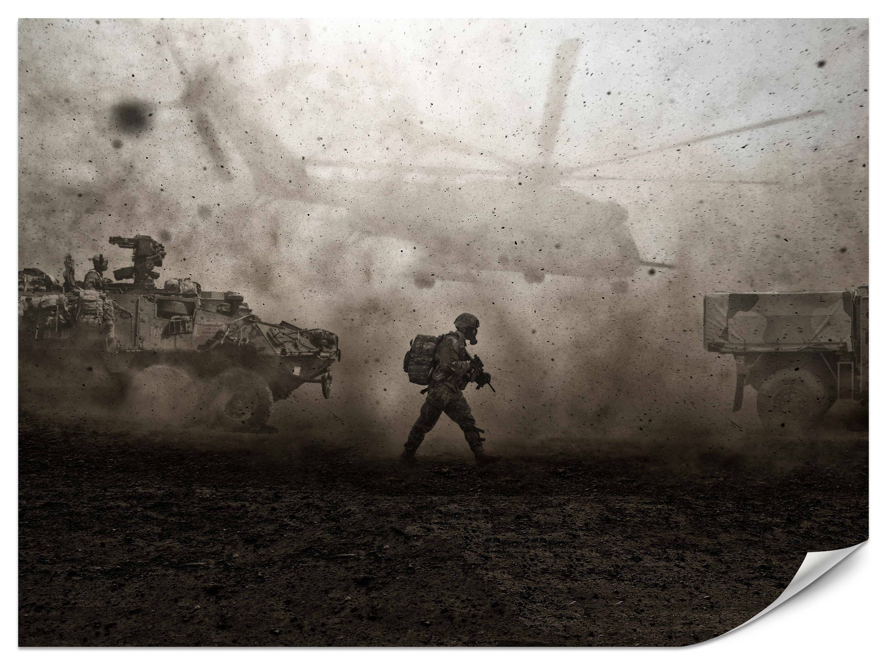Fototapeta Wojsko na pustyni 100x70cm
