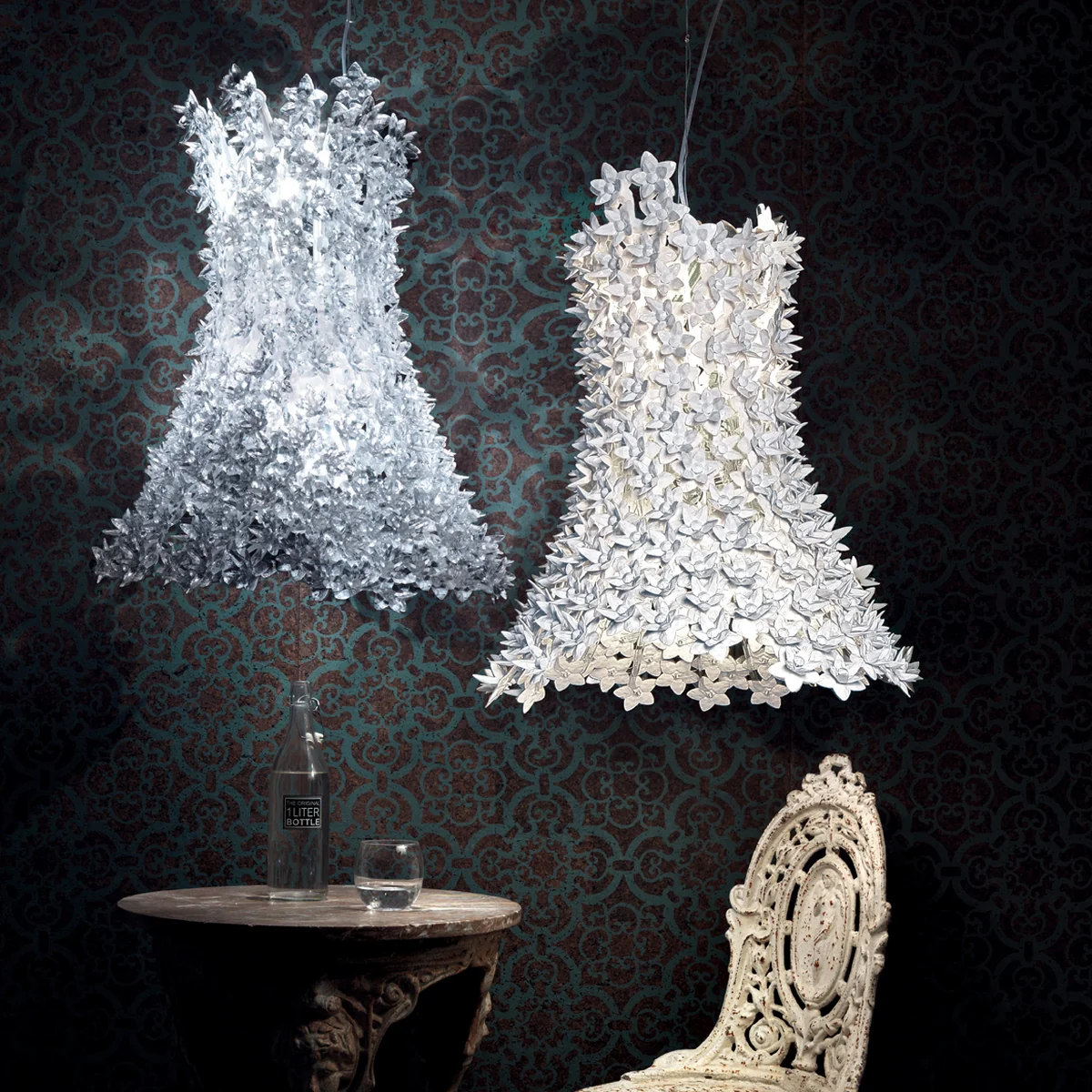 Kartell - Bloom Pendelleuchte, H 70 cm / kristall