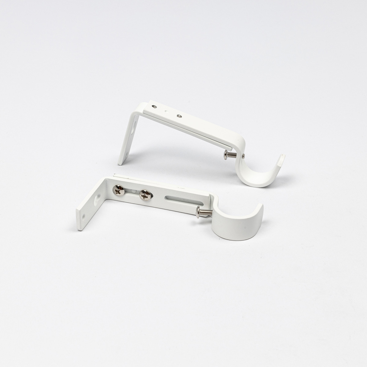 Conjunto de 2 suportes branco mate para calha extensível