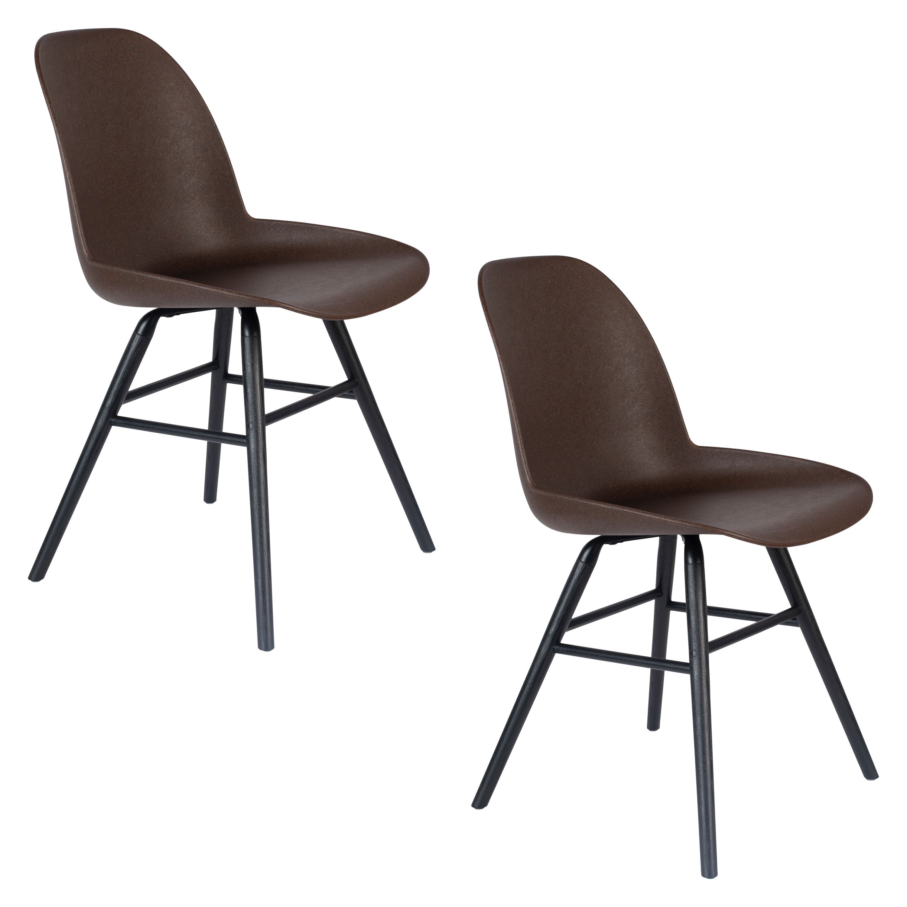 Zuiver Albert Kuip Eetkamerstoelen Coffee Bruin - Set van 2