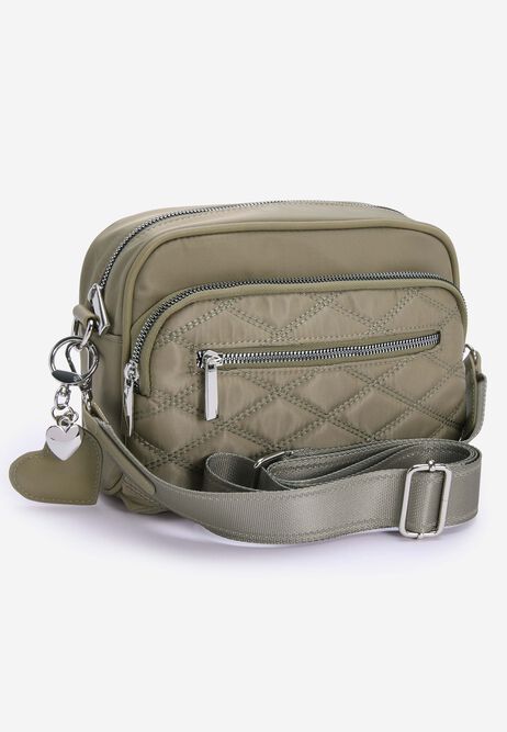 Womens Green Textured Mini Camera Bag