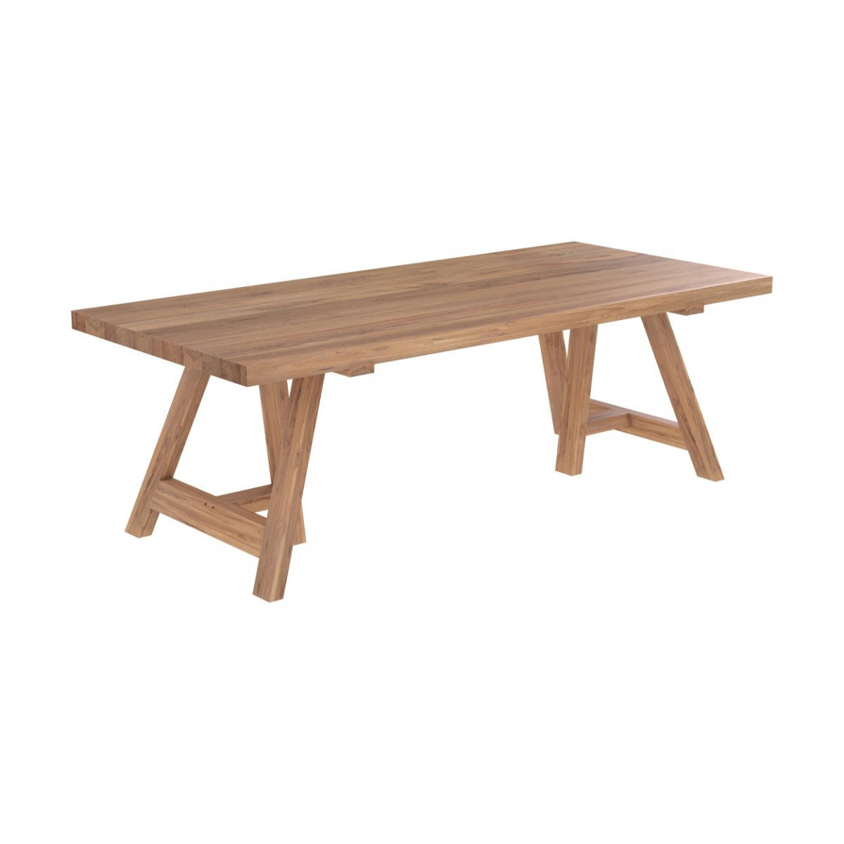 MAIWENN - Table rectangulaire 8 personnes en bois de teck recyclé 220 cm
