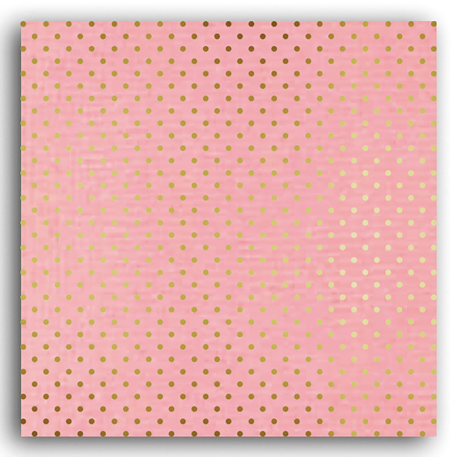 - Papier scrapbooking Mahé Rose Pois Or 30,5x30,5 cm