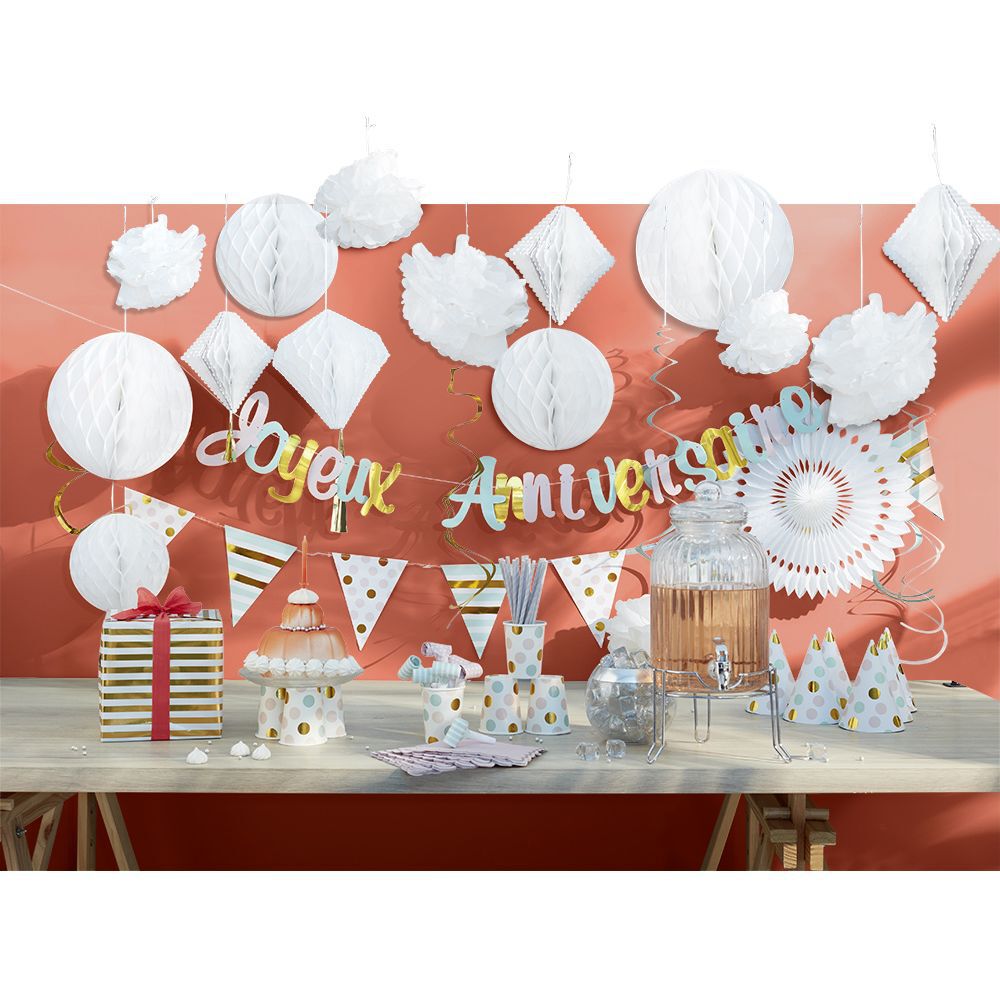 Suspension boule en papier blanc