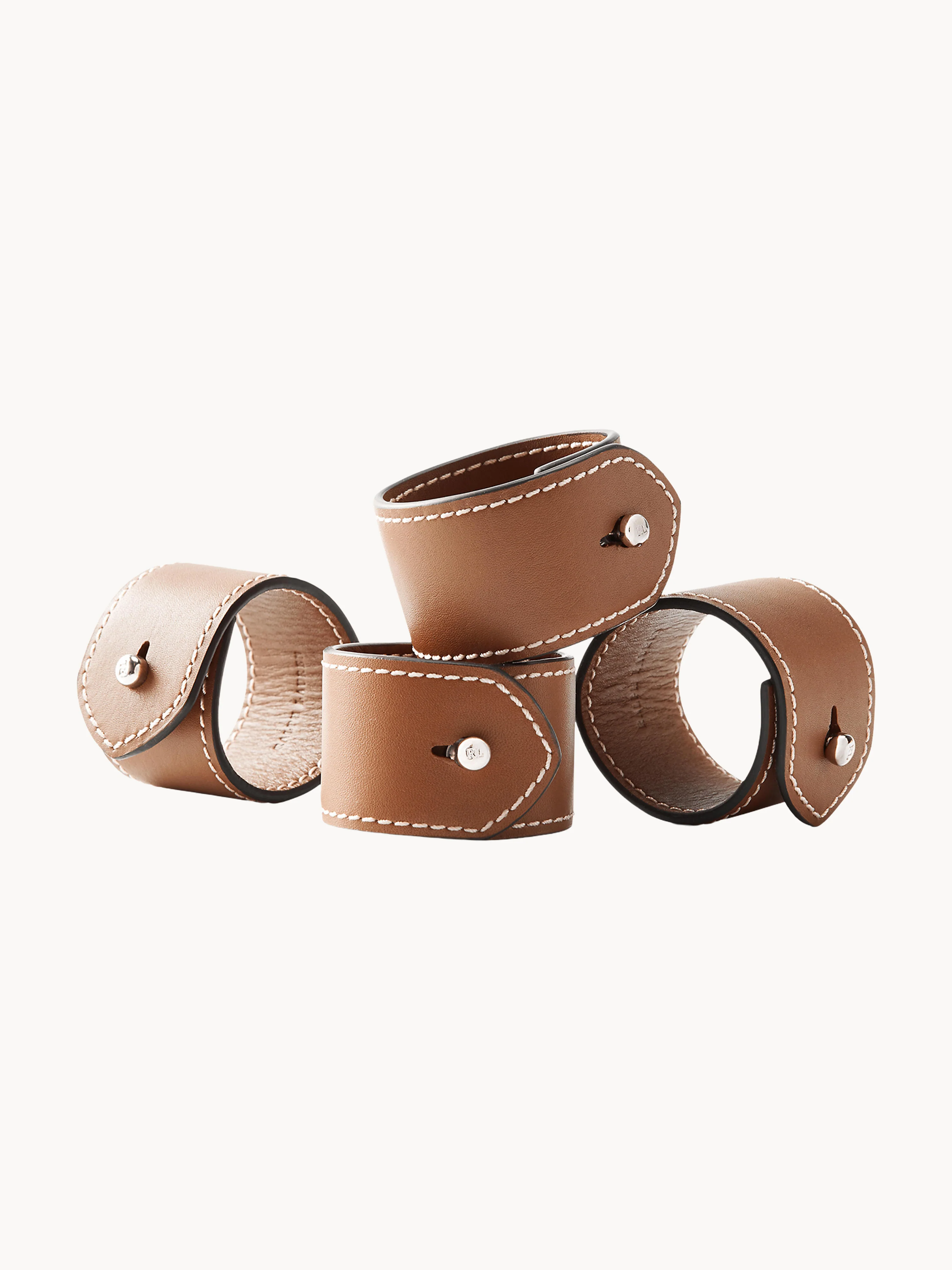 Leder-Serviettenringe Wyatt, 4er-Set
