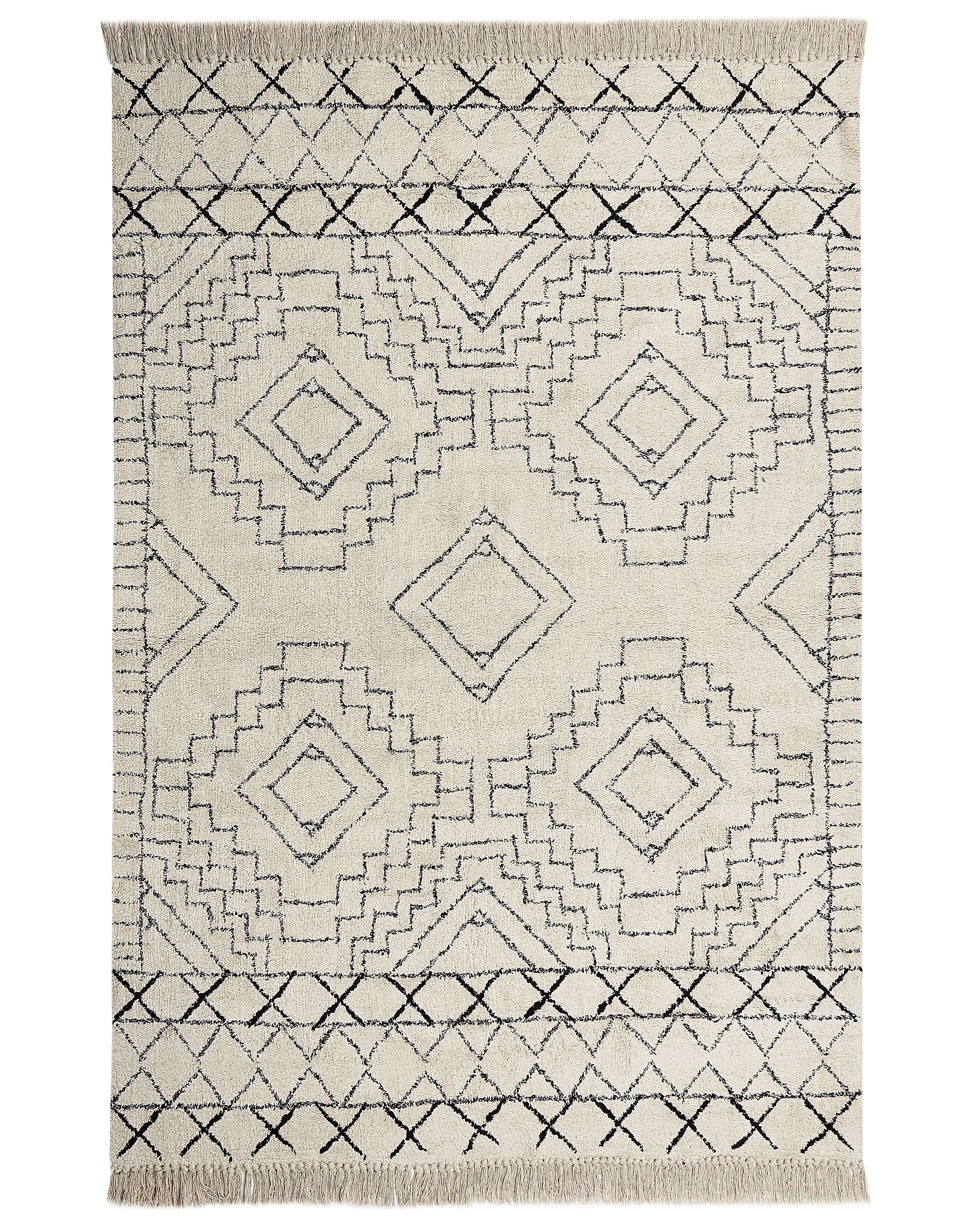 Rug ZEYNE Beige 140 x 200 cm Cotton
