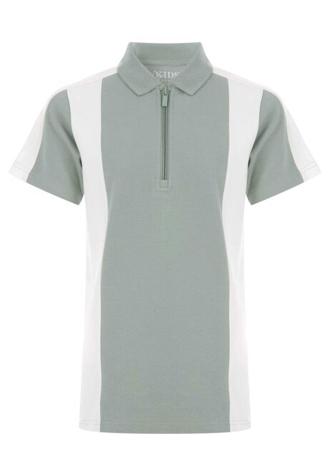 Older Boys Green Stripe Polo Shirt