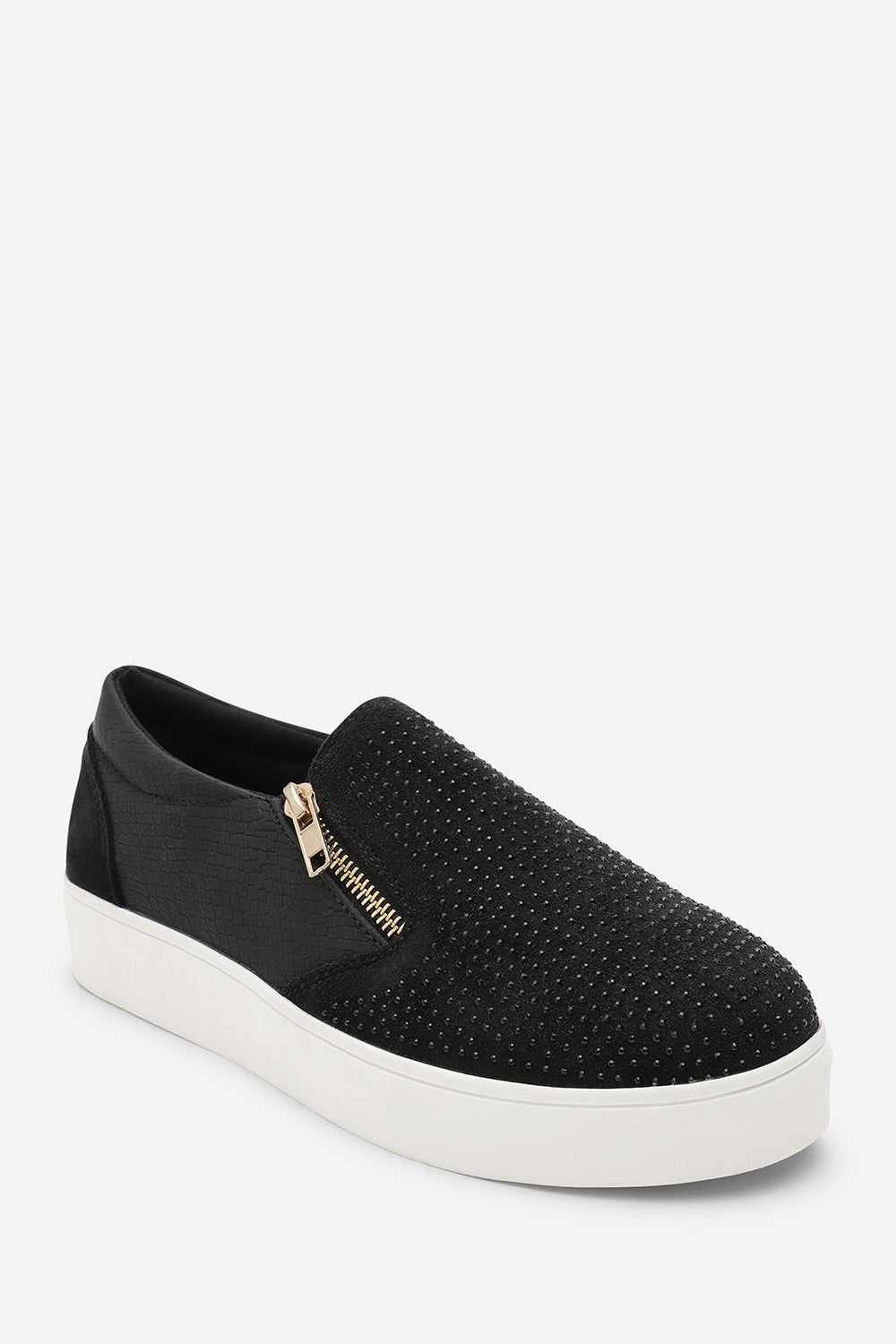 Where's That From Galia' Zip detail Trainer with Diamante Toe