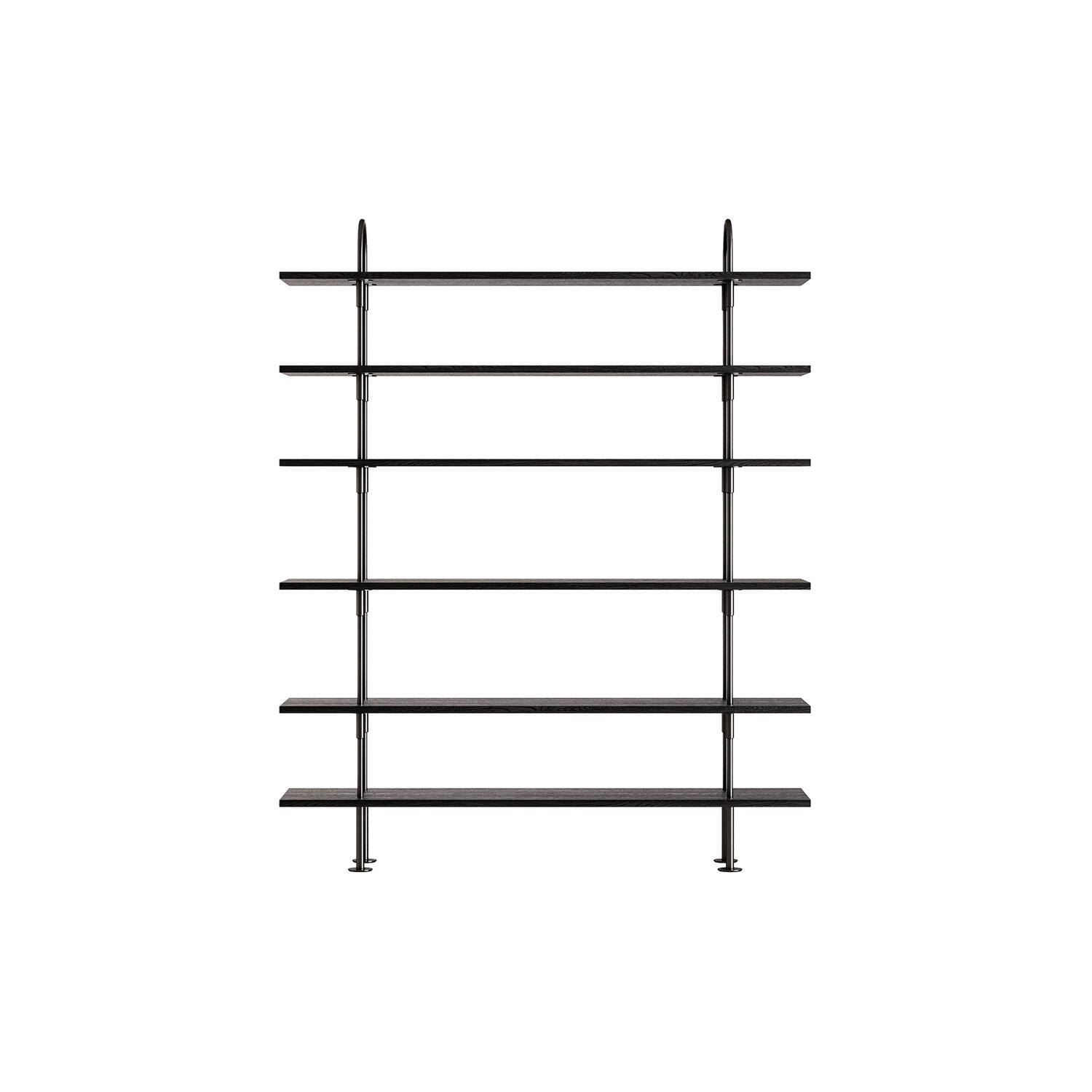Keen Shelving, black brass/ash veneer