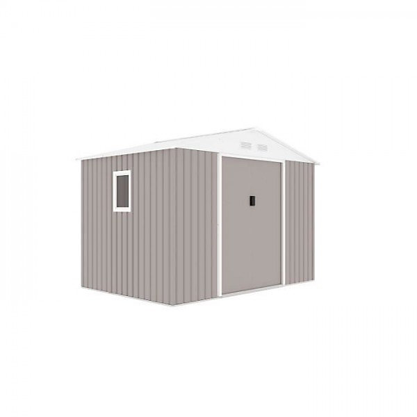 Abri de jardin en métal 5,29 m² - Kit d'ancrage inclus - Taupe