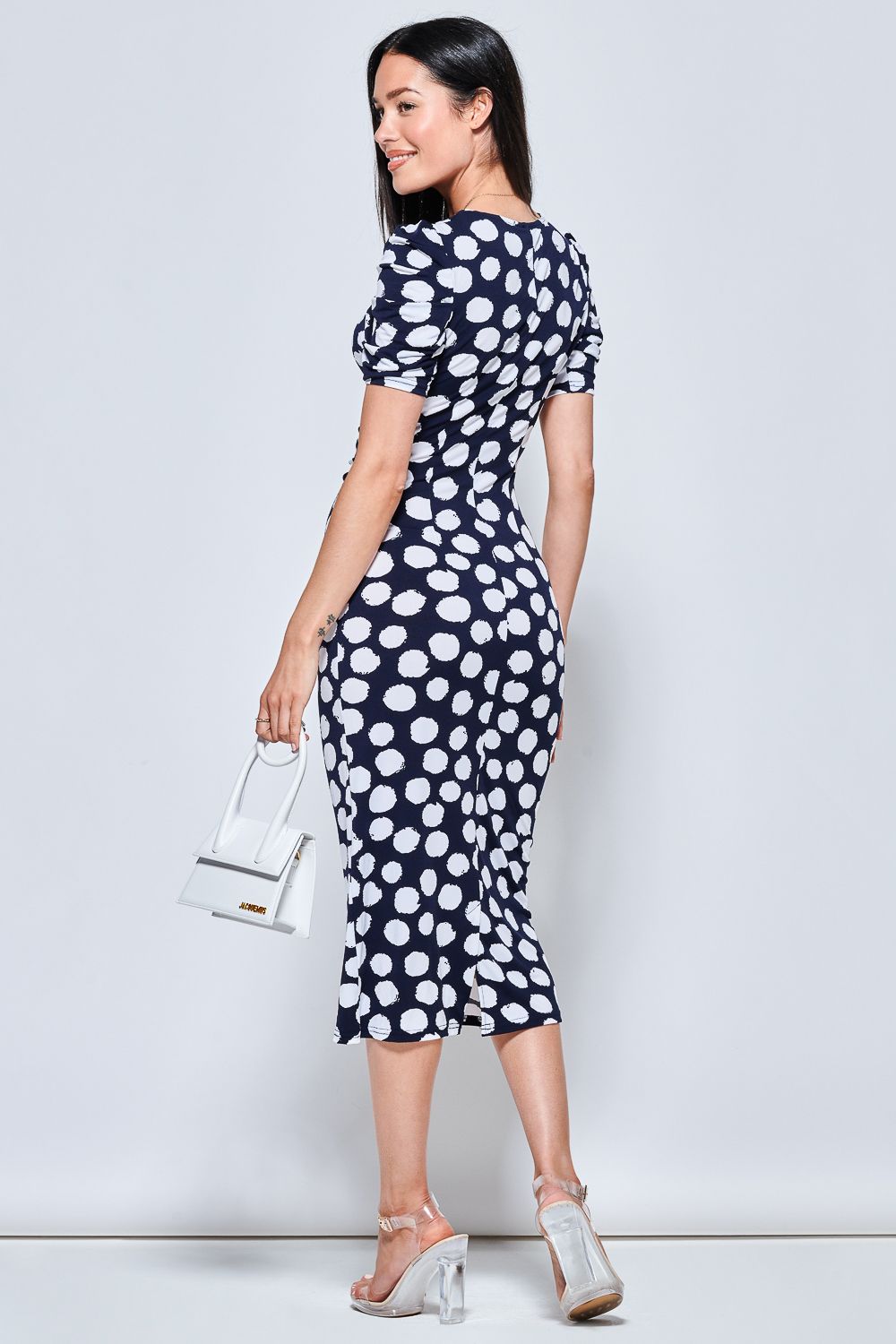 Jolie Moi V Neck Bodycon Midi Dress