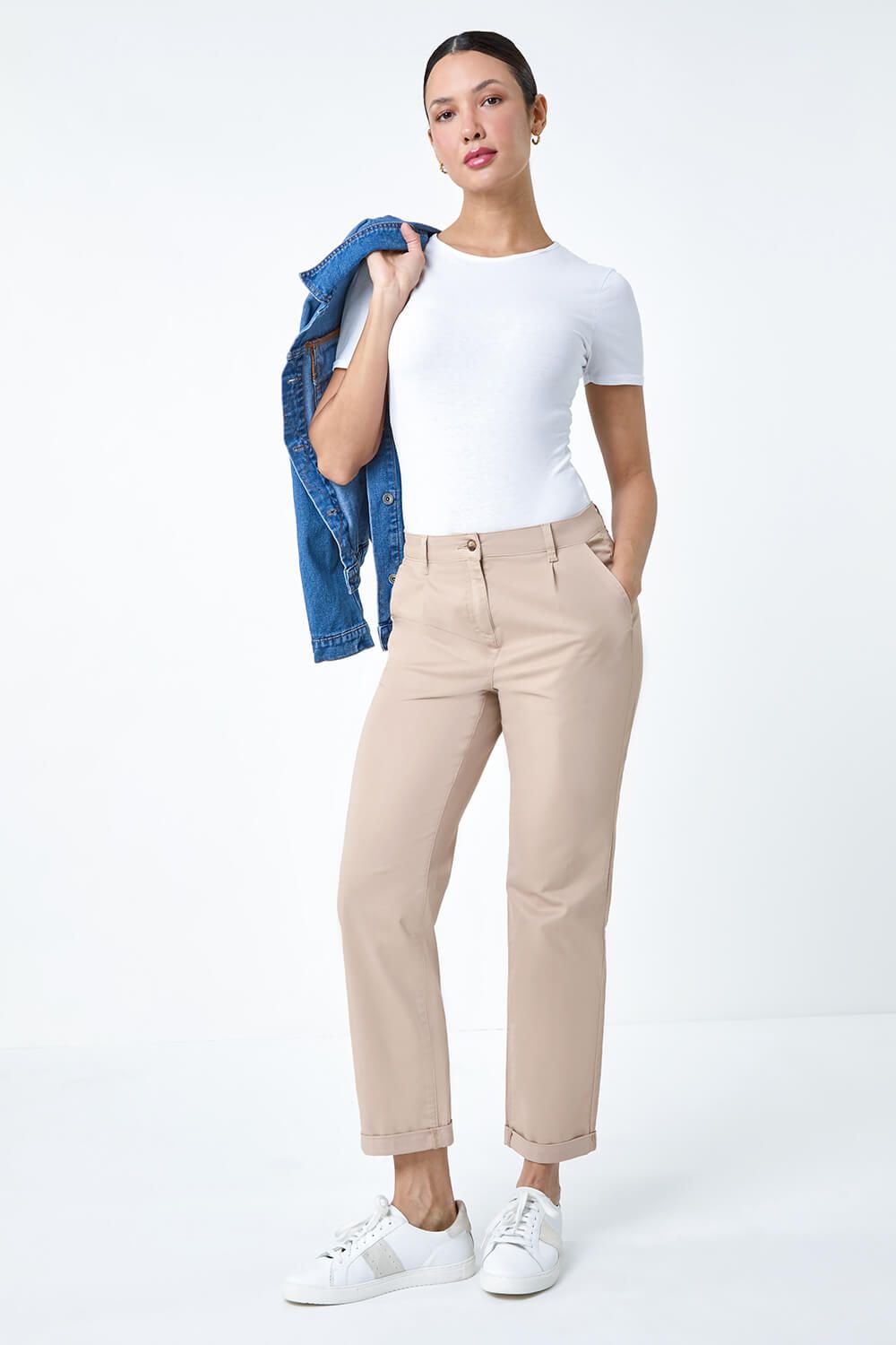 Roman Cotton Blend Washed Chino Trousers