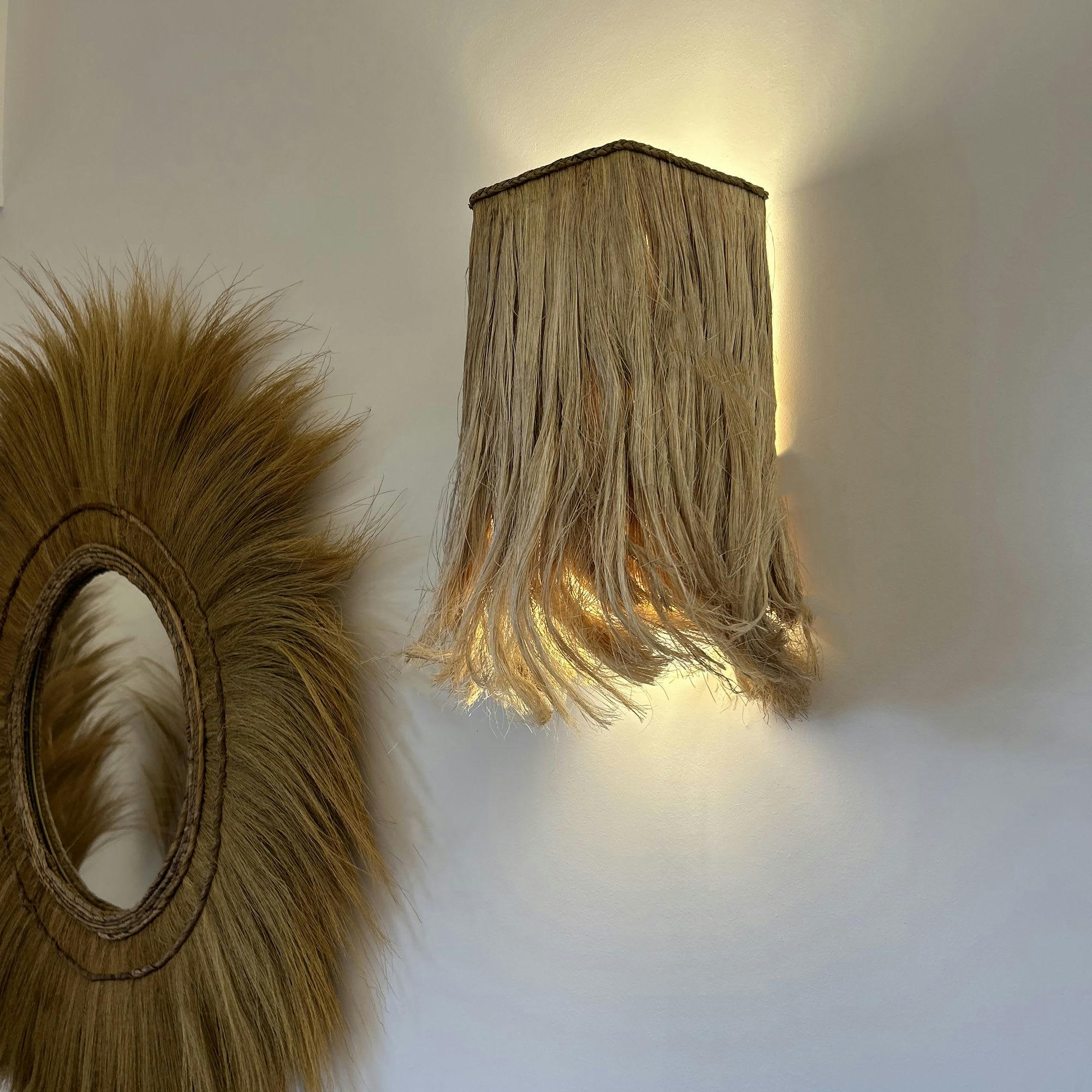 BILBA - Applique en feuilles d'abaca h40cm