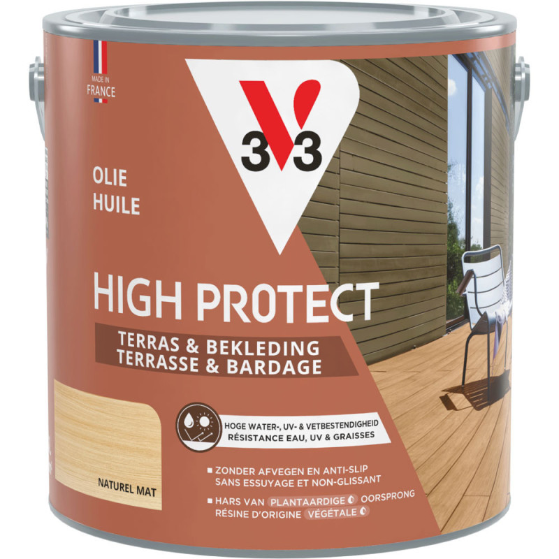 Huile pour bois de terrasse High Protect naturel 2,5 L V33