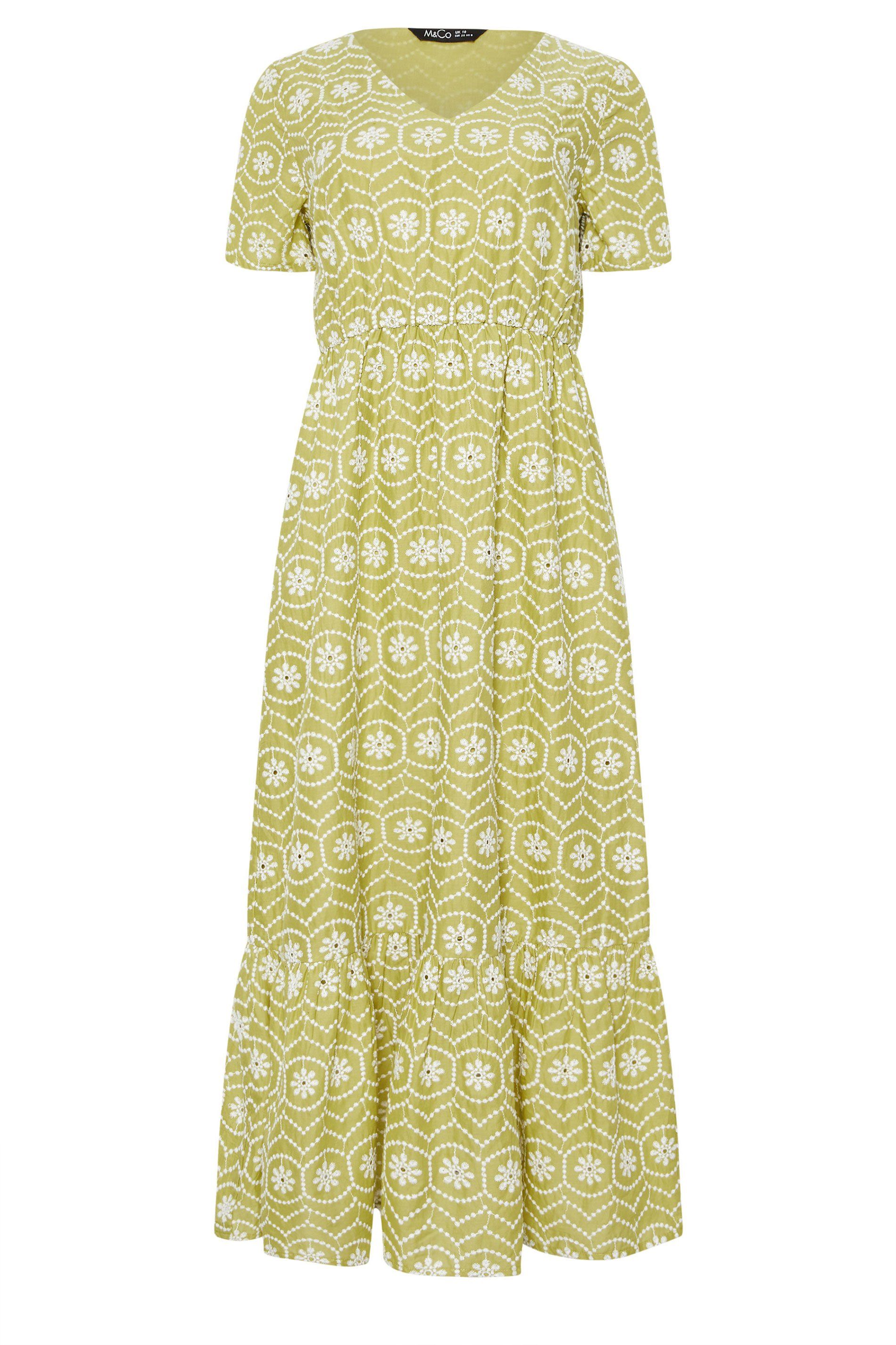 M&Co Floral Broderie Cotton Maxi Dress