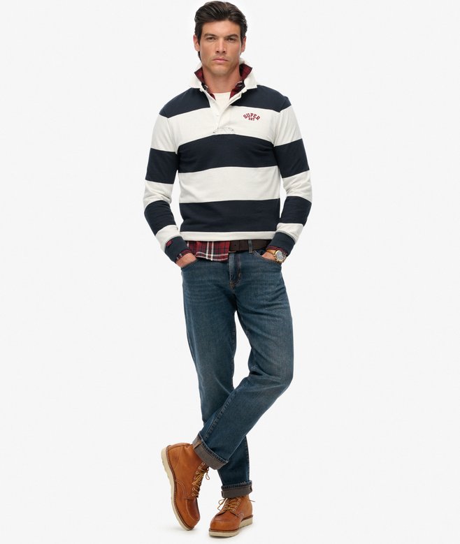 Vintage Athletic Stripe Rugby Top