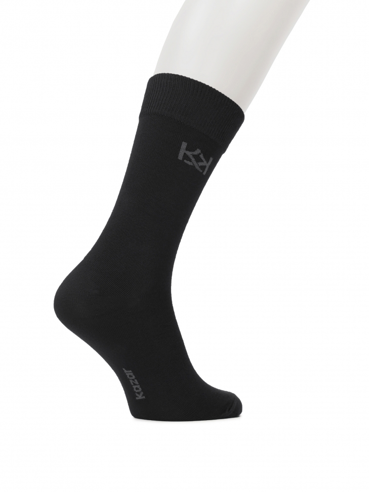Black socks with wide welt