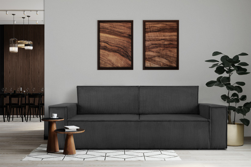 KONSIMO NAPI Sofa 3-osobowa z pojemnikiem,ciemnoszary