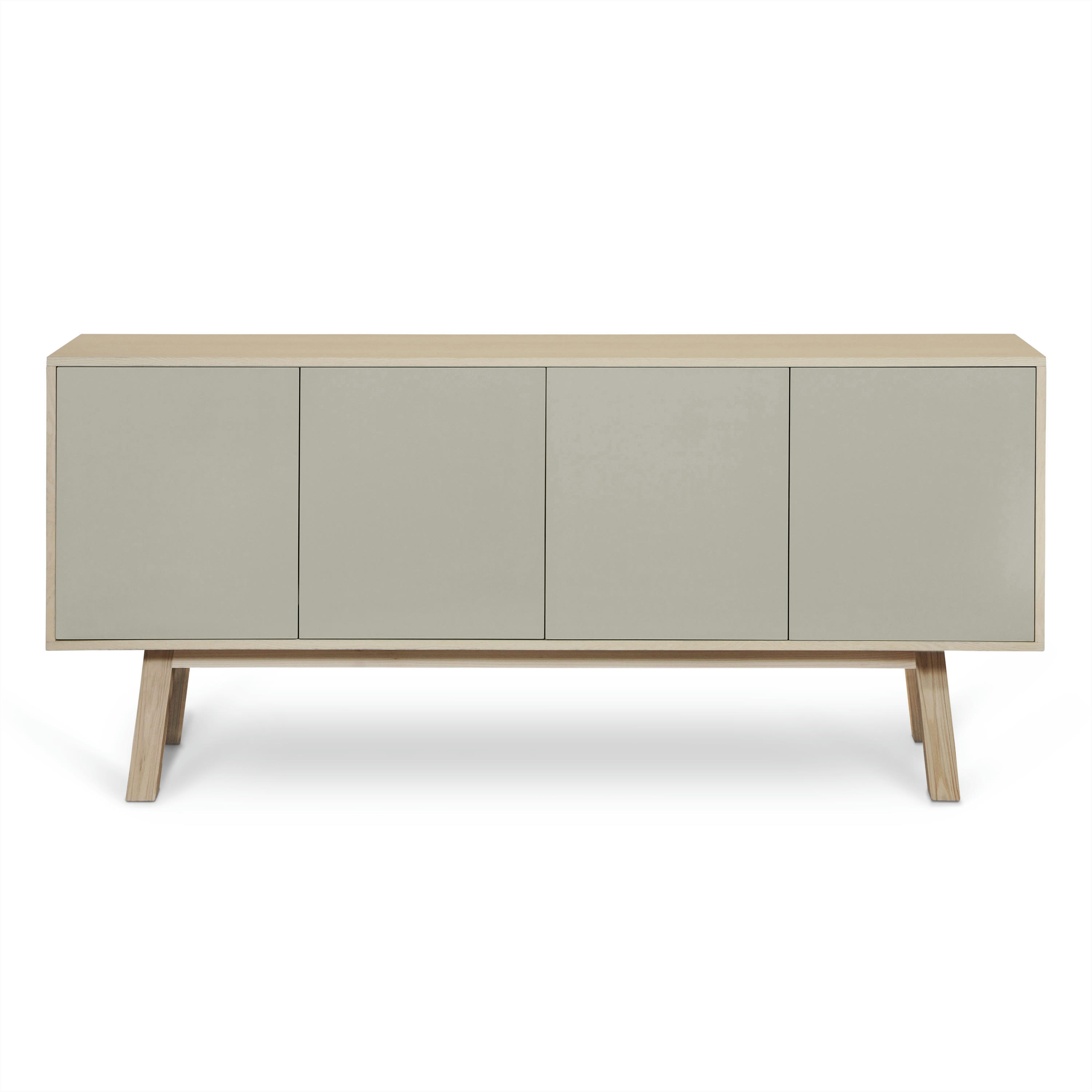 KUBE - Buffet 4 portes en frêne 220 cm, hauteur 94 cm
