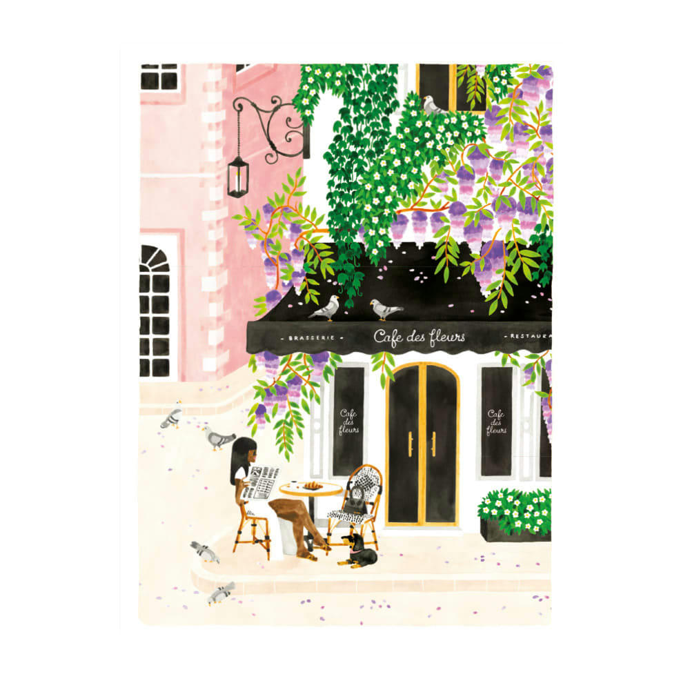 - Affiche illustrée de la ville de Paris 30x40 cm