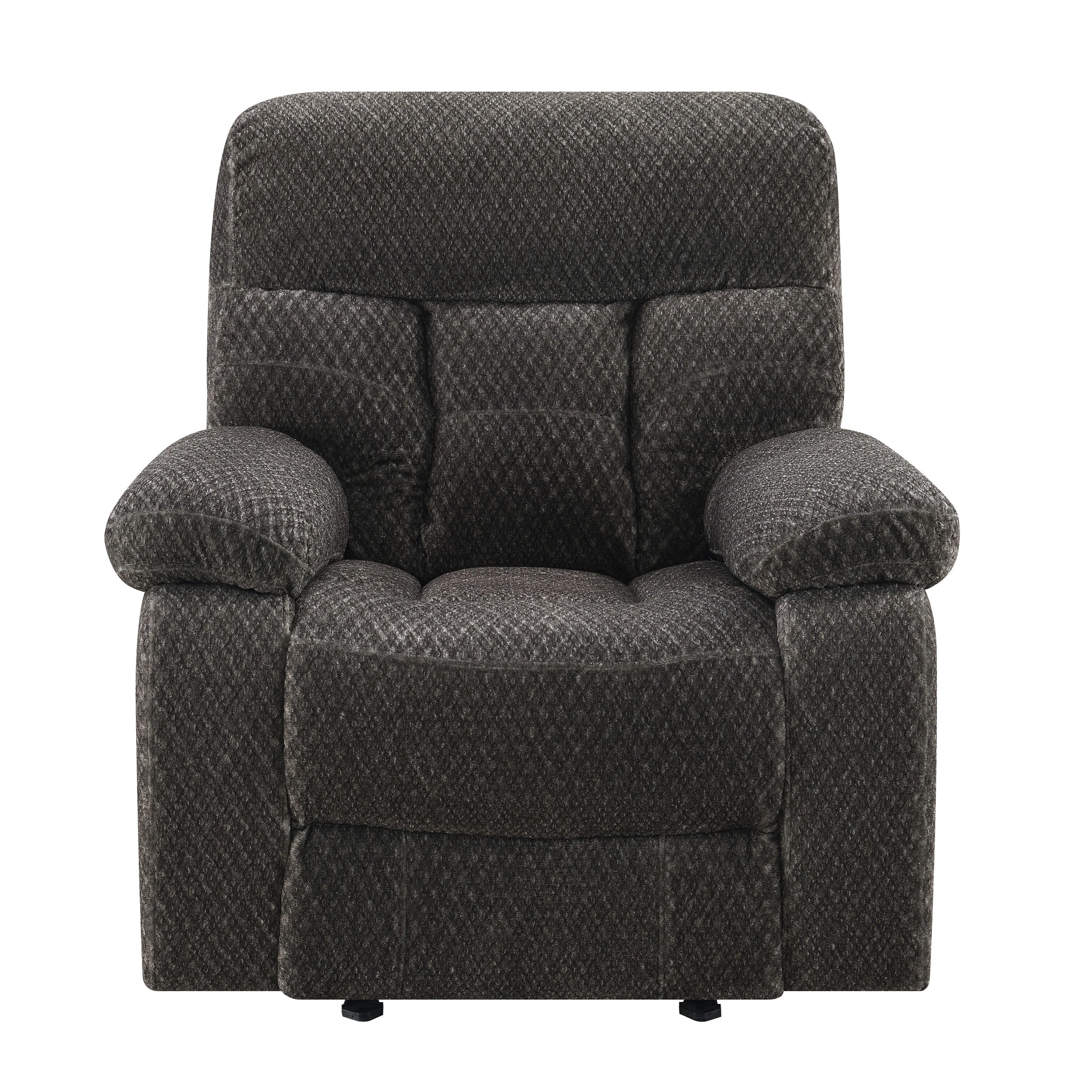 Charl 38 Inch Power Recliner Glider Chair, USB Charger, Dark Gray Polyester