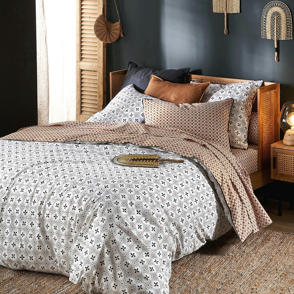 Housse de couette imprimée pur coton, Teyben