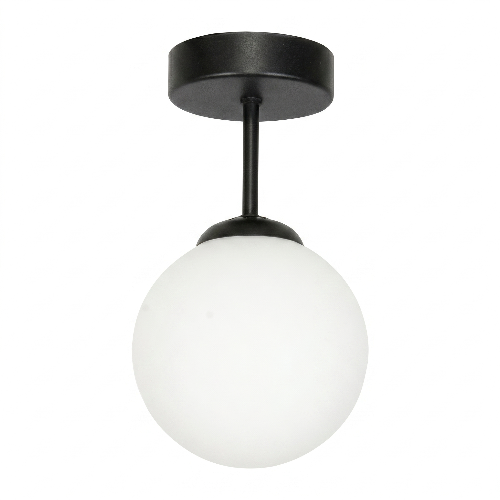 Lampa sufitowa czarna pojedyncza kula biała EDYLIT 1xE14 CALIPSO 13-827