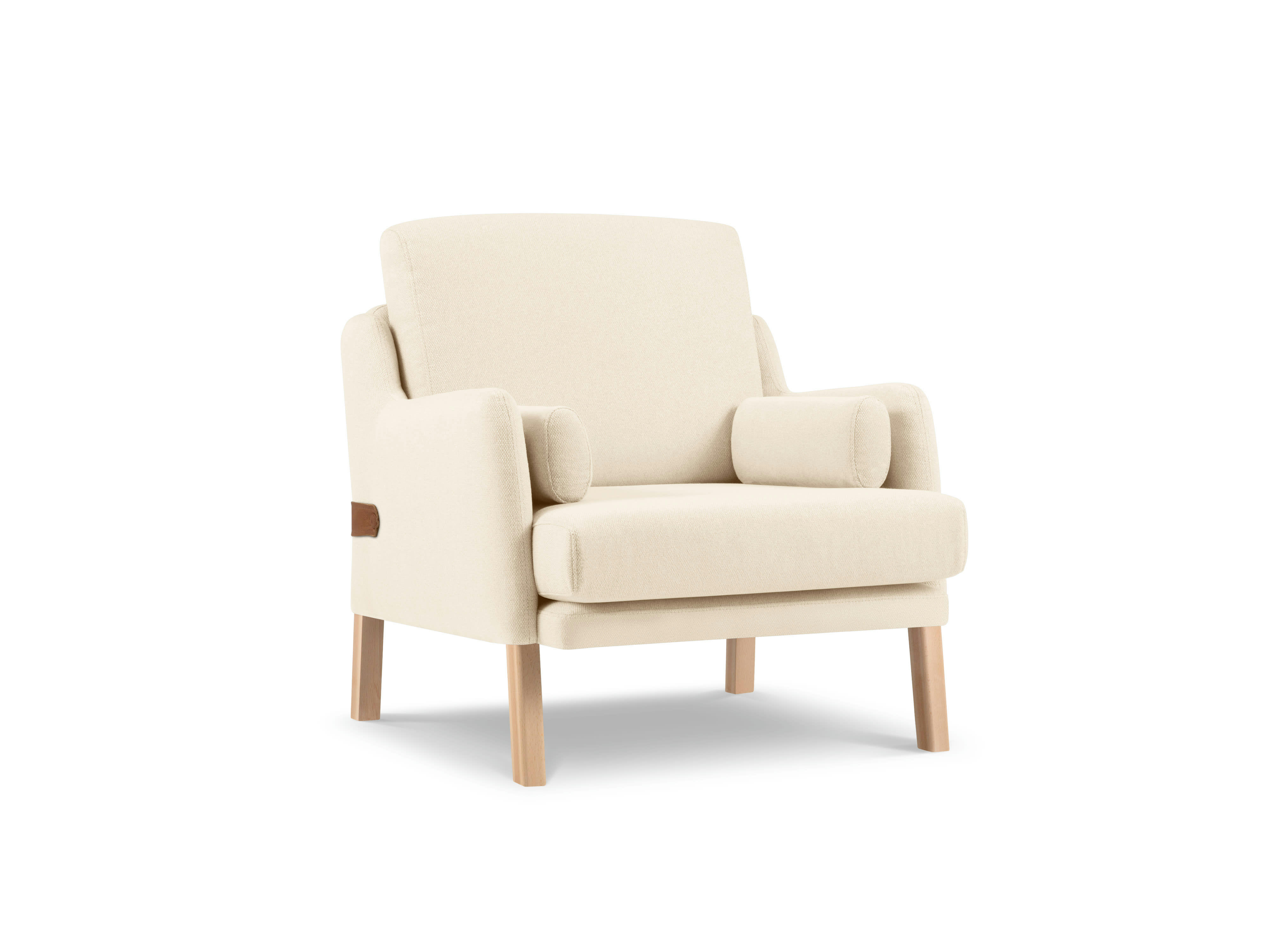 SALTO - Fauteuil en tissu structuré beige