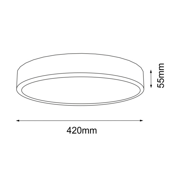 Plafon NOMIokrągły czarno-biały LED 1x15.8W 42cm 2017lm IP20 Shilo