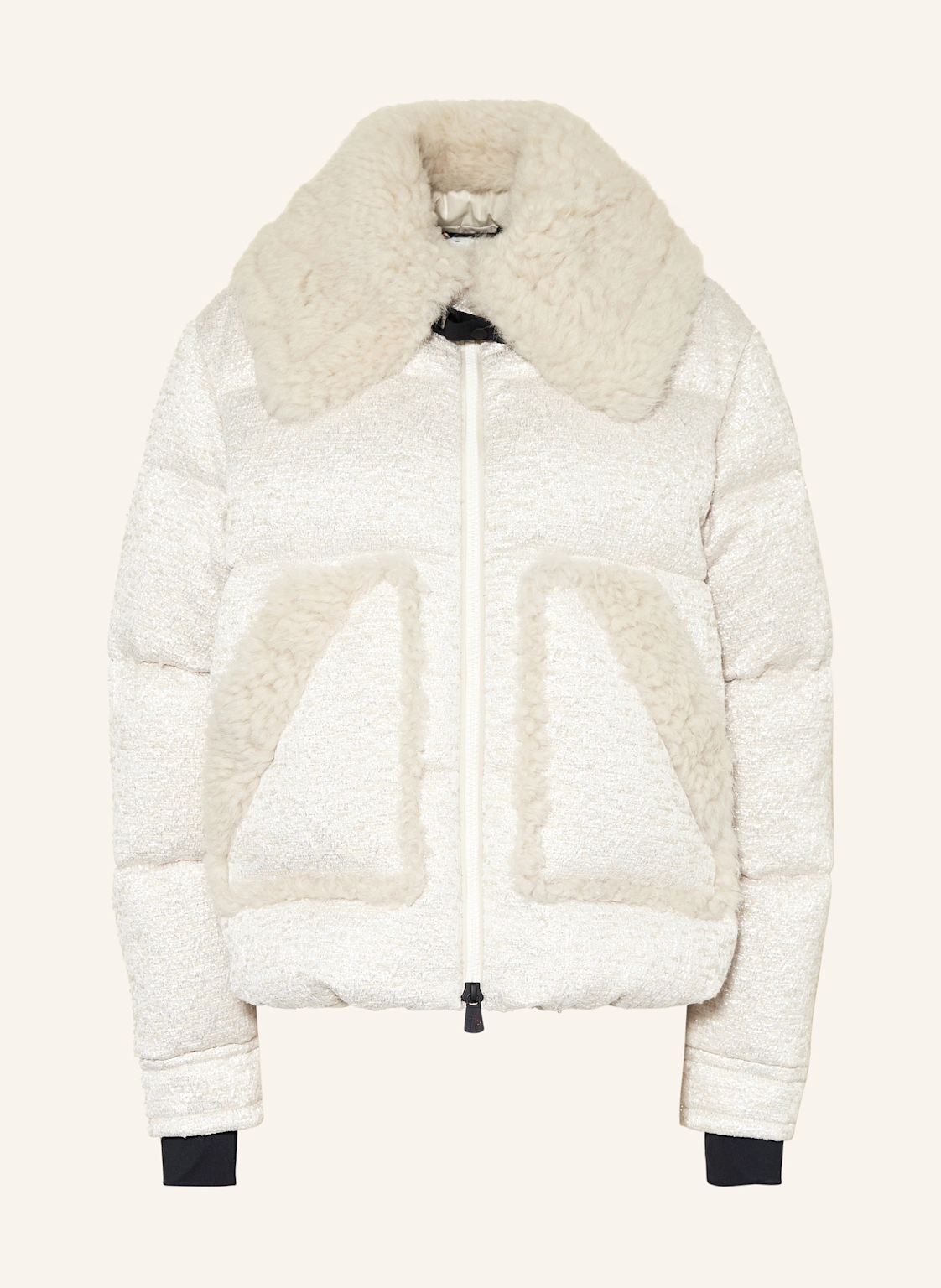 MONCLER GRENOBLE Bouclé-Daunenjacke STOWE mit Glitzergarn