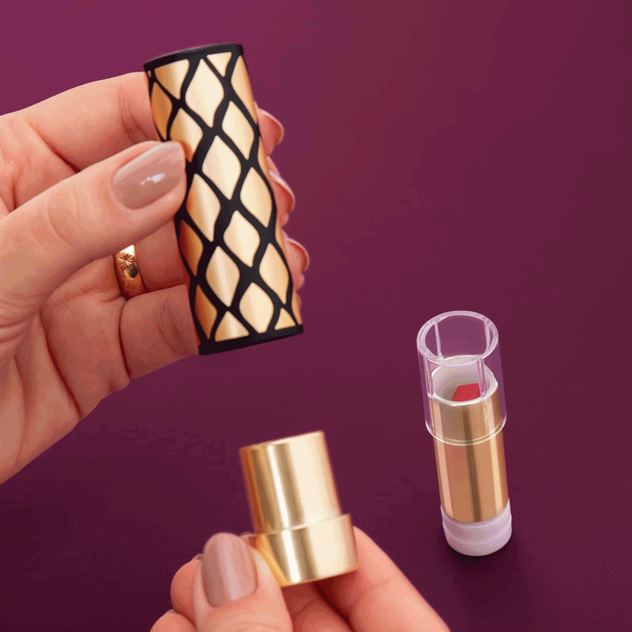 Combo Sofisitcada e Confiante: Batom Marrom 3,4g   Case Dourado