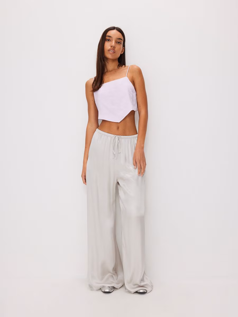 Viscose Rich Satin Palazzo Trousers
