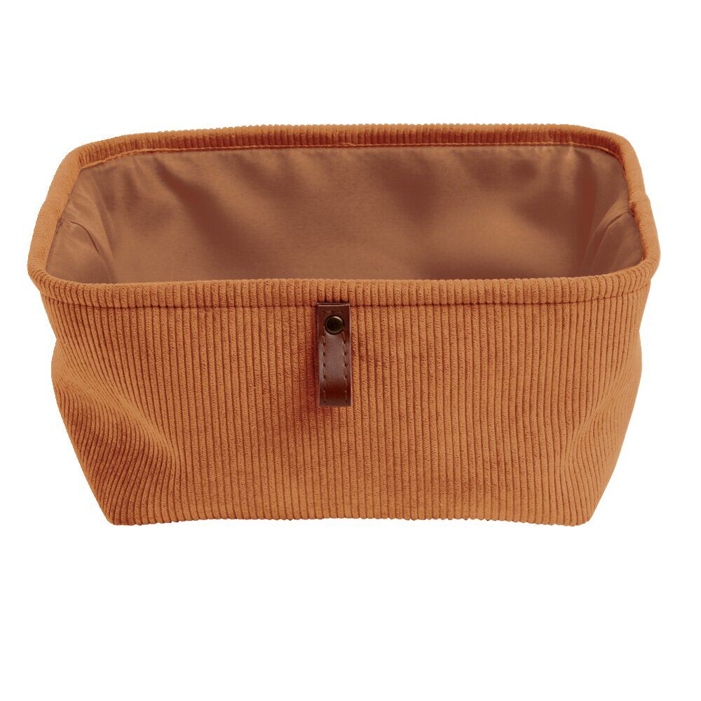 Panière de rangement velours Marron - 31x31xH15 cm