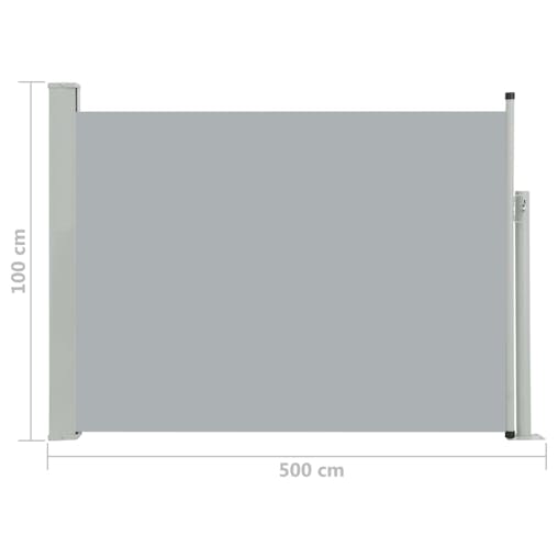 NNEVL Patio Retractable Side Awning 100x500 cm Grey