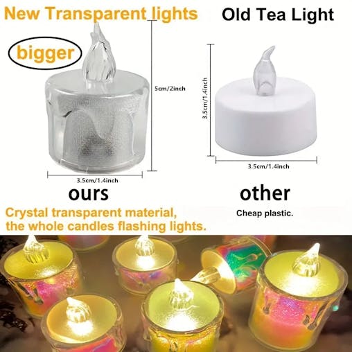 NNETM Radiant Glow: Set of 24 LED Electronic Candles