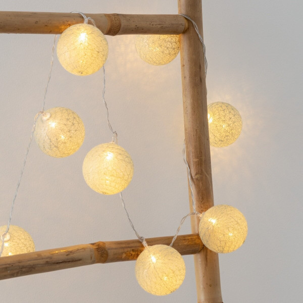 Girlanda COTTON BALLS 10 lampek LED seledynowe na baterie